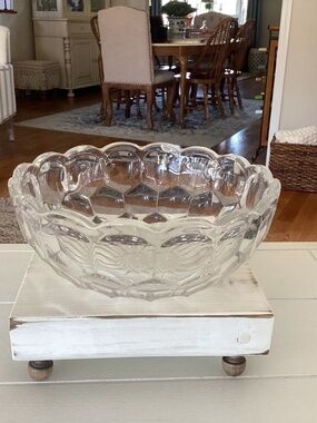 Vintage Scalloped Edge Glass Bowl